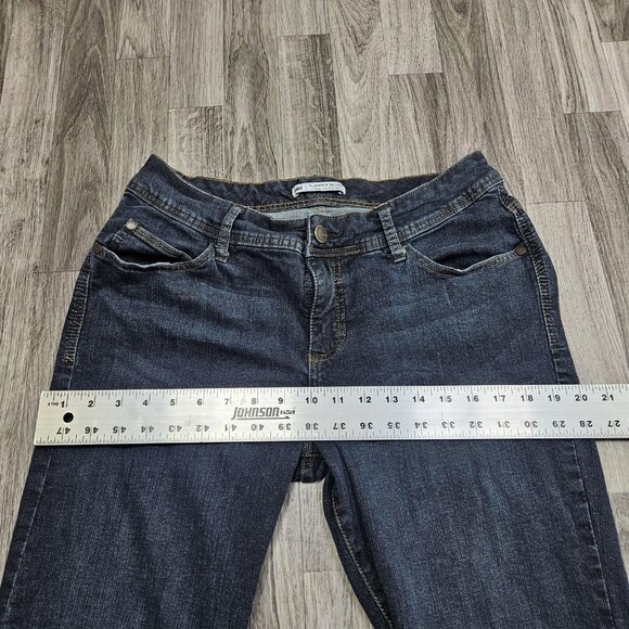Lee Slender Secret Jeans Womens 12 Blue Bootcut Stretch Embellished Denim - Picture 9 of 12